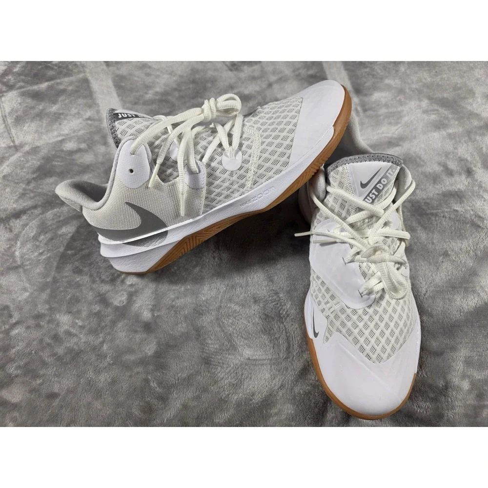 Nike Zoom Hyperspeed Court SE Women 9.5 White Silver DJ4476-100 Volleyball Shoes